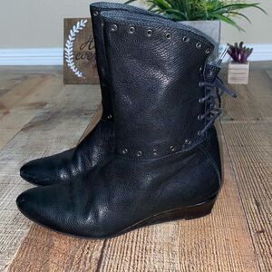 Stuart Weitzman Black Leather Booties